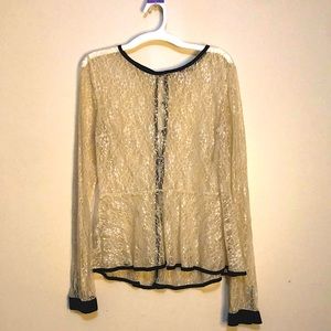 Long Sleeve Lace Peplum